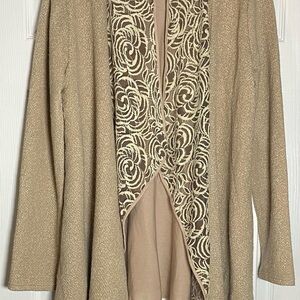 Hazel Tan and Cream Cardigan Sweater